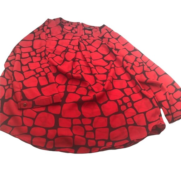 Liz Claiborne Tops - Liz Claiborne Women's Petite Large Red Black 3/4 Sleeve Top New